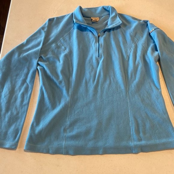 L.L. Bean Women’s Light Blue Half-Zip fleece Sweater Size Small - Picture 1 of 7